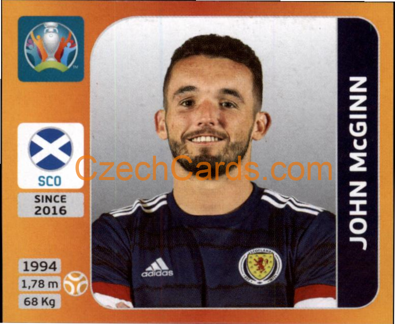 John McGinn 2020 Panini UEFA EURO sticker orange #448