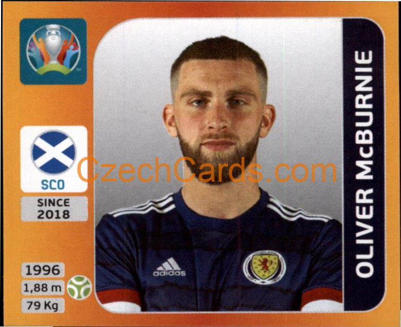 Oliver McBurnie 2020 Panini UEFA EURO sticker orange #454