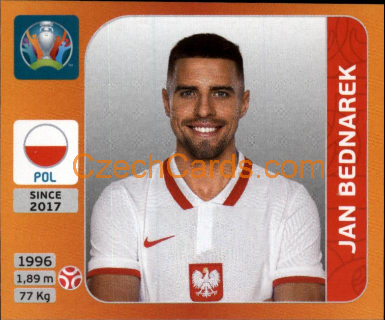 Jan Bednarek 2020 Panini UEFA EURO sticker orange #462