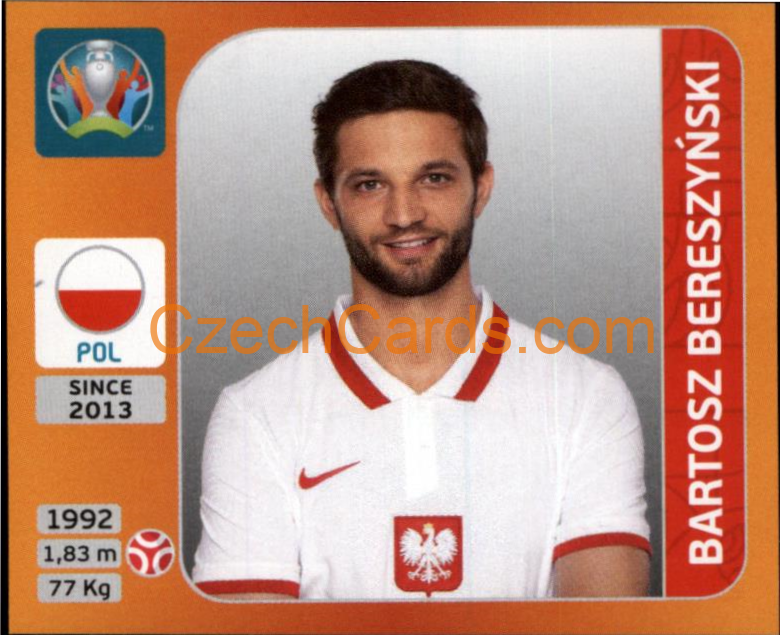 Bartosz Bereszyński 2020 Panini UEFA EURO sticker orange #463