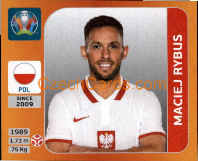 Maciej Rybus 2020 Panini UEFA EURO sticker orange #467