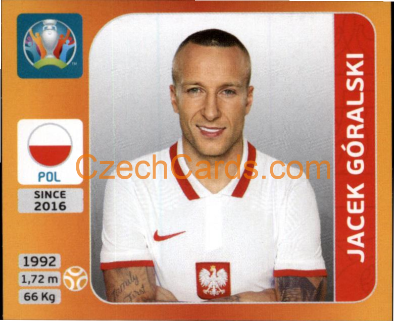 Jacek Góralski 2020 Panini UEFA EURO sticker orange #469