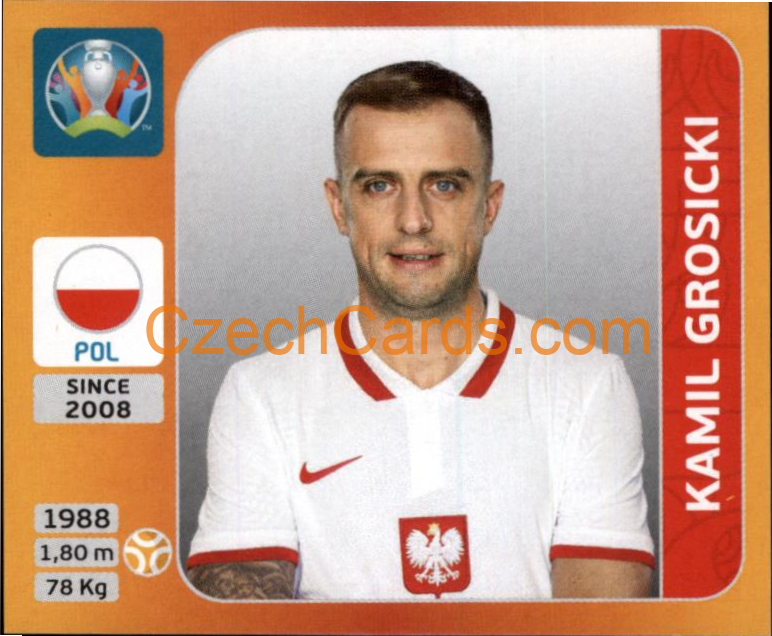 Kamil Grosicki 2020 Panini UEFA EURO sticker orange #470