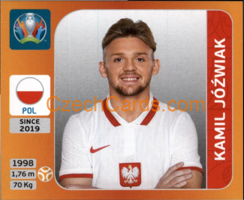 Kamil Jóźwiak 2020 Panini UEFA EURO sticker orange #471