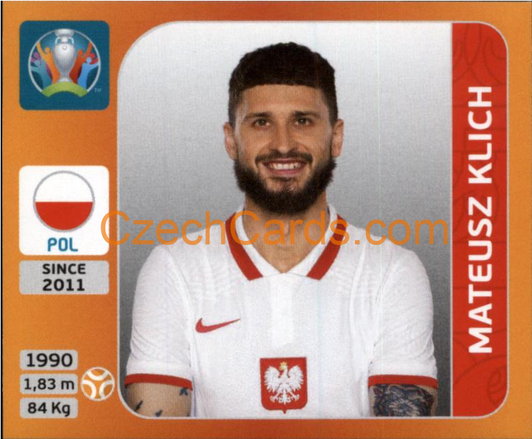 Mateusz Klich 2020 Panini UEFA EURO sticker orange #472