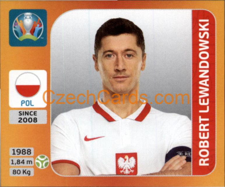 Robert Lewandowski 2020 Panini UEFA EURO sticker orange #477