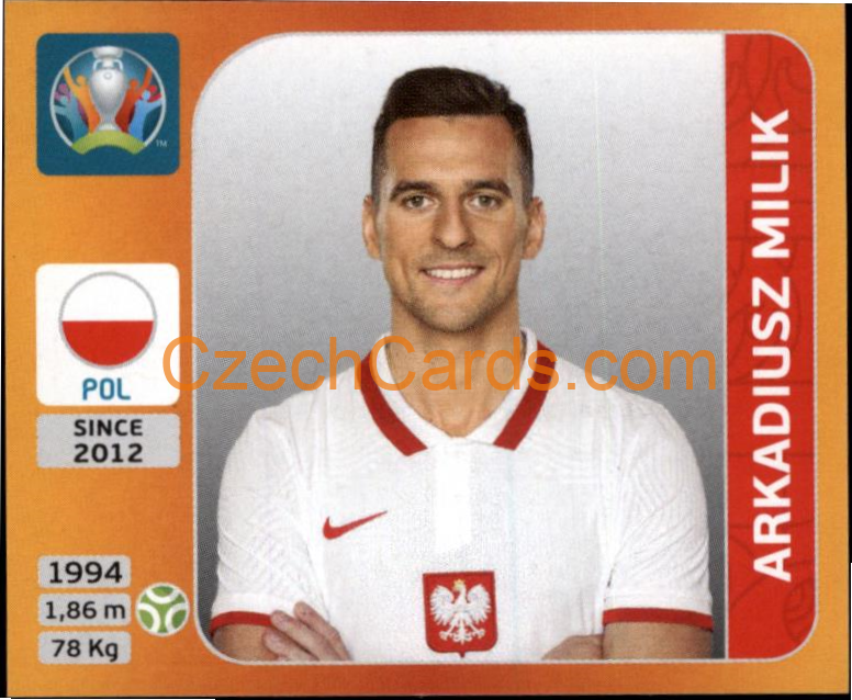 Arkadiusz Milik 2020 Panini UEFA EURO sticker orange #478