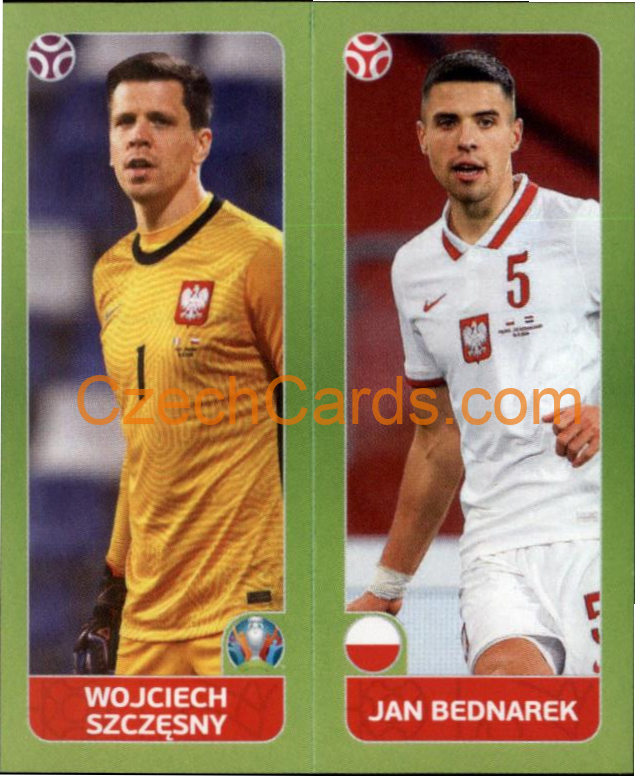 Wojciech Szczęsny / Jan Bednarek 2020 Panini UEFA EURO sticker orange #480