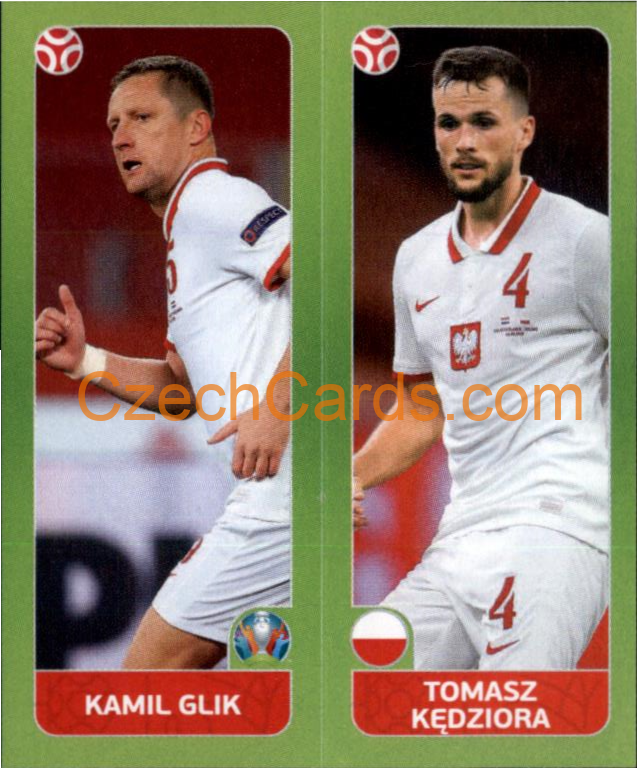 Kamil Glik / Tomasz Kędziora 2020 Panini UEFA EURO sticker orange #481