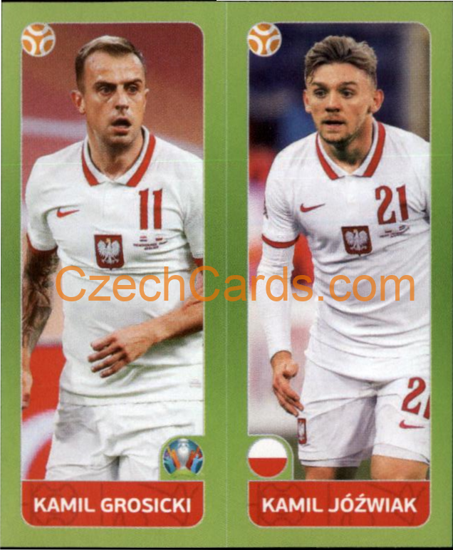 Kamil Grosicki / Kamil Jóźwiak 2020 Panini UEFA EURO sticker orange #482