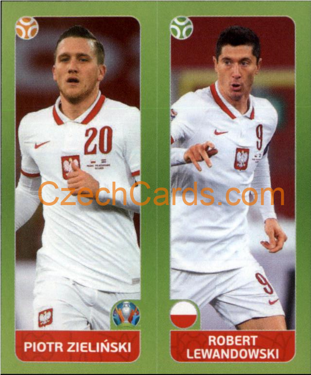 Zieliński / Lewandowski 2020 Panini UEFA EURO sticker orange #484