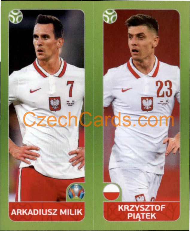 Arkadiusz Milik / Krzysztof Piątek 2020 Panini UEFA EURO sticker orange #485