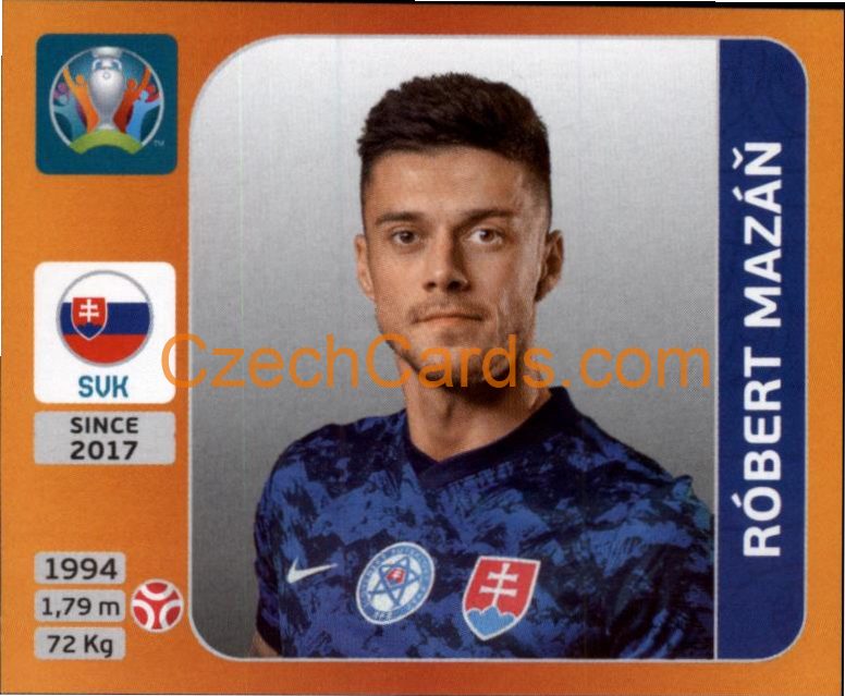 Róbert Mazáň 2020 Panini UEFA EURO sticker orange #496