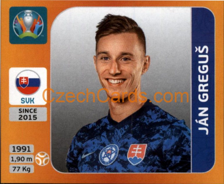 Ján Greguš 2020 Panini UEFA EURO sticker orange #503