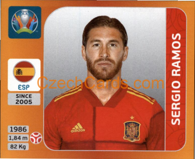 Sergio Ramos 2020 Panini UEFA EURO sticker orange #521