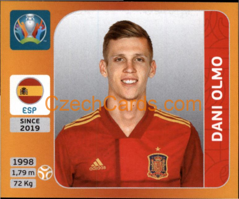 Dani Olmo 2020 Panini UEFA EURO sticker orange #523