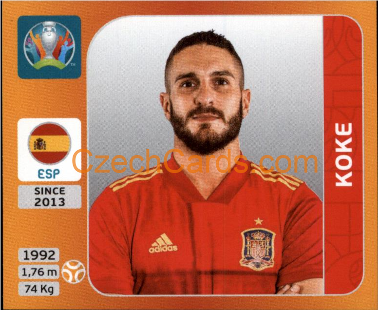 Koke 2020 Panini UEFA EURO sticker orange #524