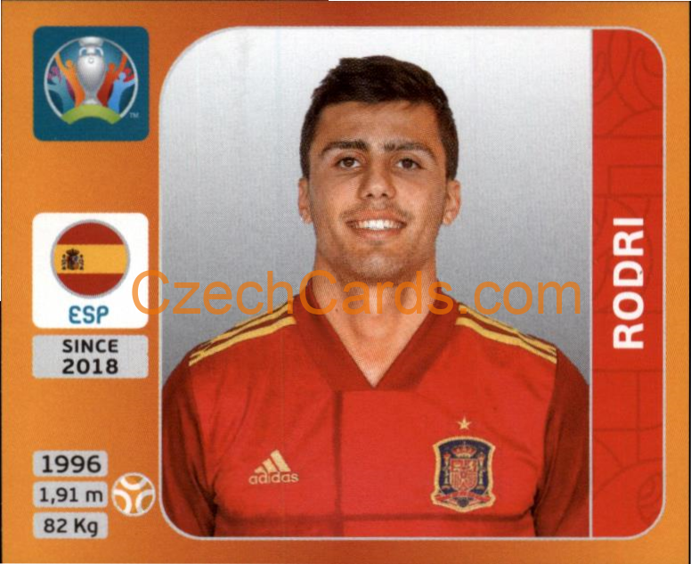 Rodri 2020 Panini UEFA EURO sticker orange #525