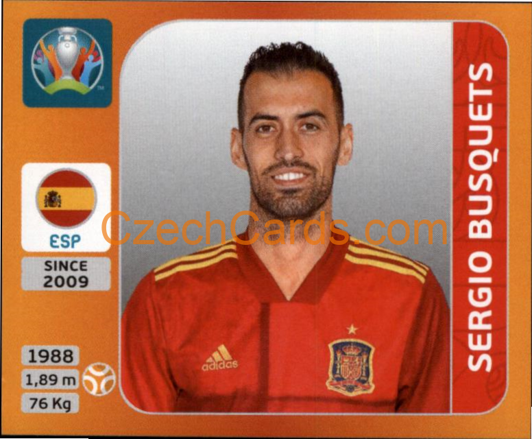 Sergio Busquets 2020 Panini UEFA EURO sticker orange #527