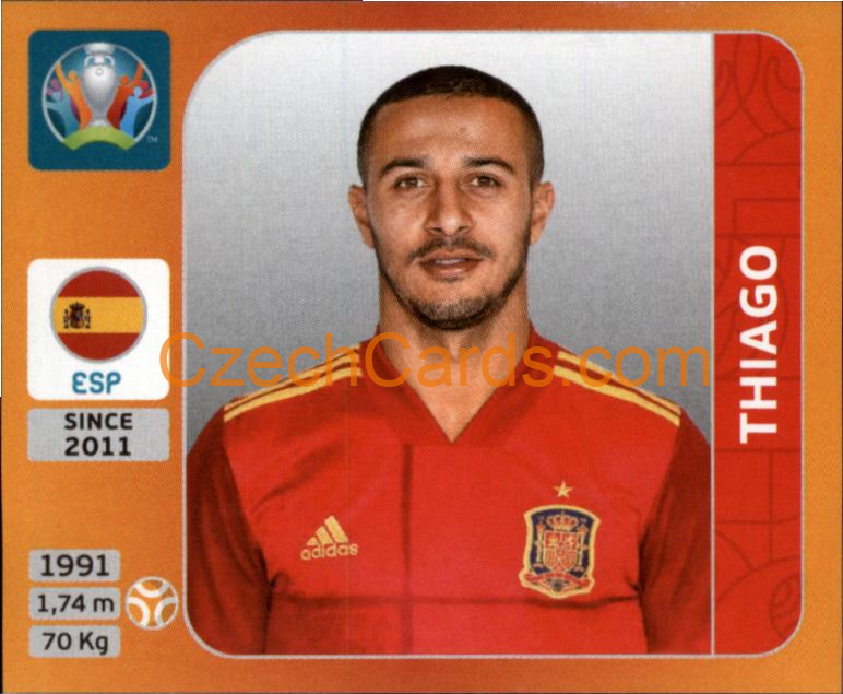 Thiago Alcántara 2020 Panini UEFA EURO sticker orange #528