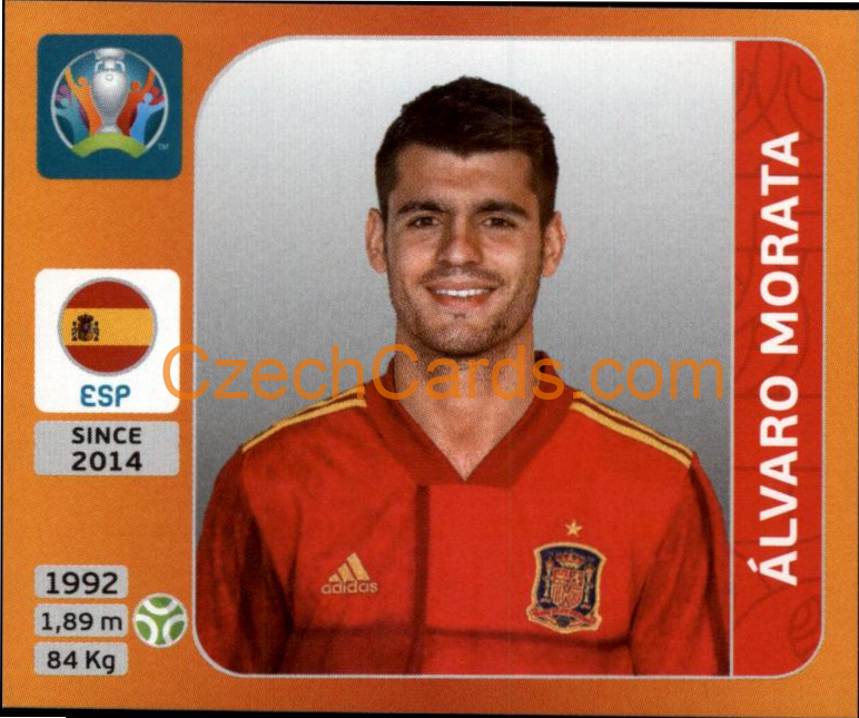 Álvaro Morata 2020 Panini UEFA EURO sticker orange #530