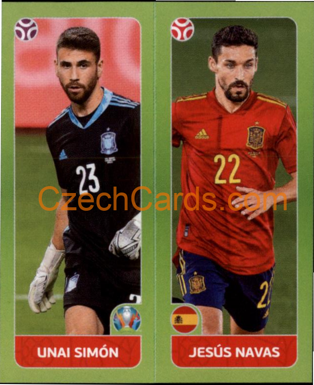 Unai Simón / Jesús Navas 2020 Panini UEFA EURO sticker orange #534