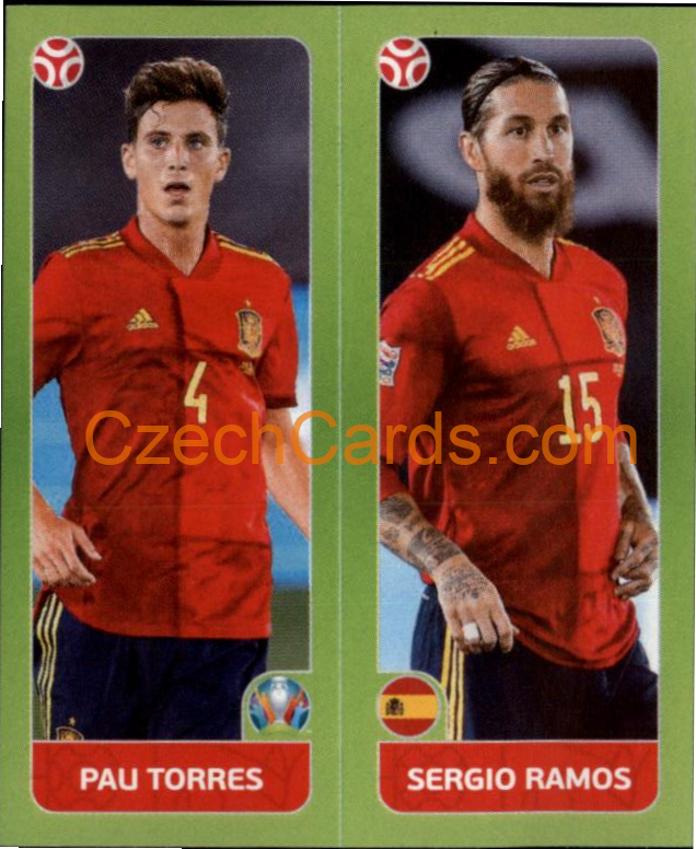 Pau Torres / Sergio Ramos 2020 Panini UEFA EURO sticker orange #535