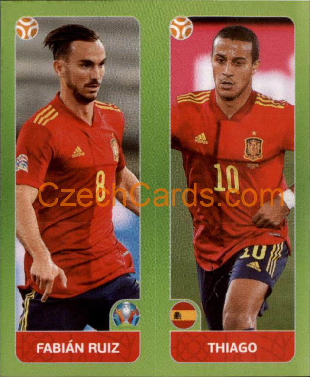 Fabián Ruiz / Thiago Alcántara 2020 Panini UEFA EURO sticker orange #537