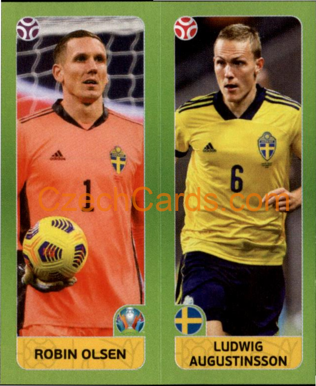 Robin Olsen / Ludwig Augustinsson 2020 Panini UEFA EURO sticker orange #540