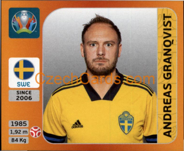 Andreas Granqvist 2020 Panini UEFA EURO sticker orange #551