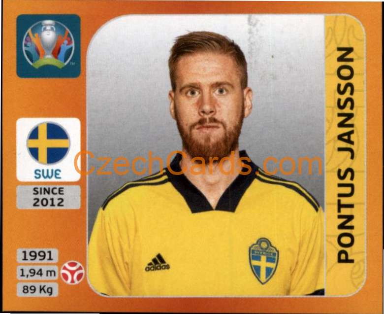 Pontus Jansson 2020 Panini UEFA EURO sticker orange #553
