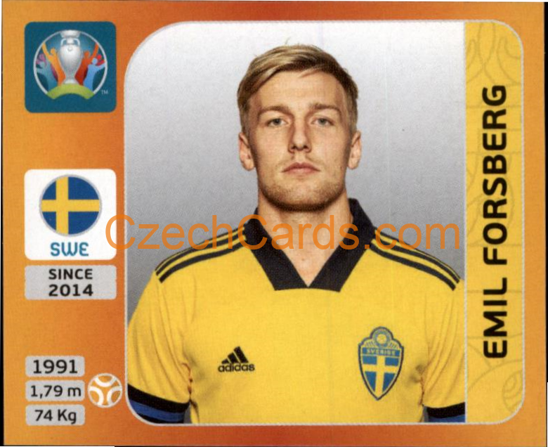Emil Forsberg 2020 Panini UEFA EURO sticker orange #558