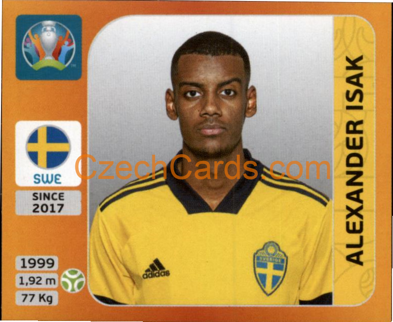 Alexander Isak 2020 Panini UEFA EURO sticker orange #564