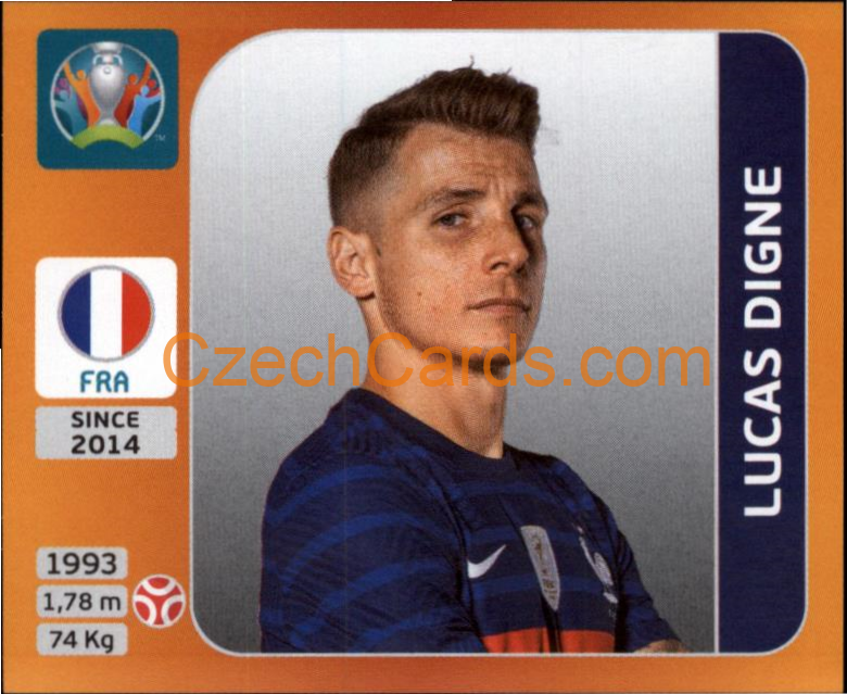 Lucas Digne 2020 Panini UEFA EURO sticker orange #574