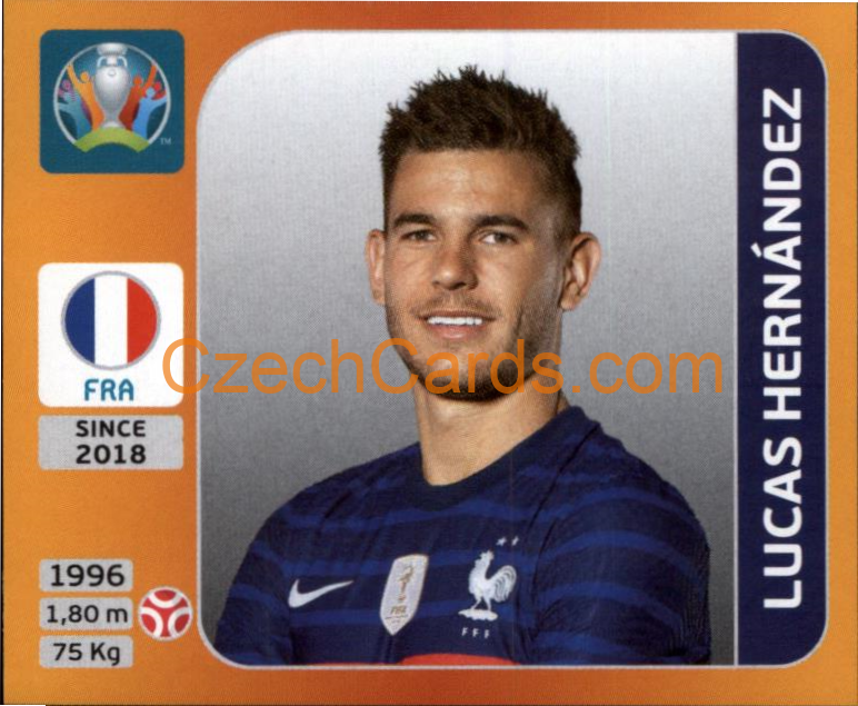 Lucas Hernández 2020 Panini UEFA EURO sticker orange #575