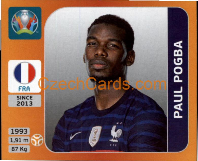 Paul Pogba 2020 Panini UEFA EURO sticker orange #584