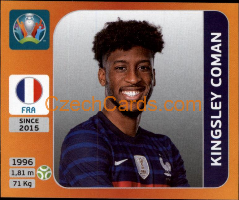Kingsley Coman 2020 Panini UEFA EURO sticker orange #587