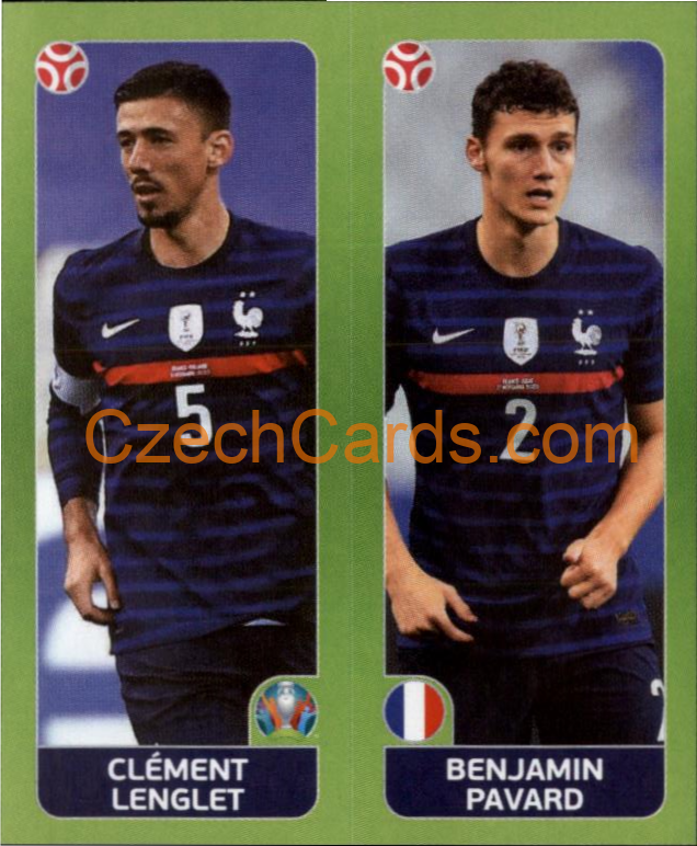 Clément Lenglet / Benjamin Pavard 2020 Panini UEFA EURO sticker orange #593