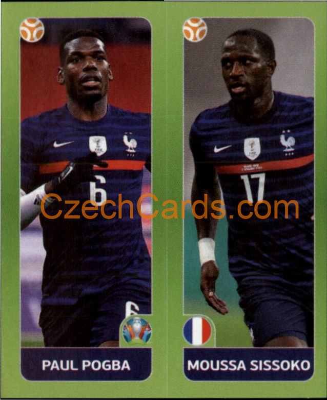 Paul Pogba / Moussa Sissoko 2020 Panini UEFA EURO sticker orange #595