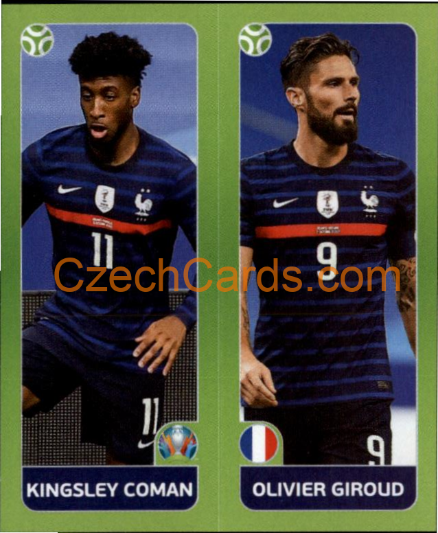 Kingsley Coman / Olivier Giroud 2020 Panini UEFA EURO sticker orange #596