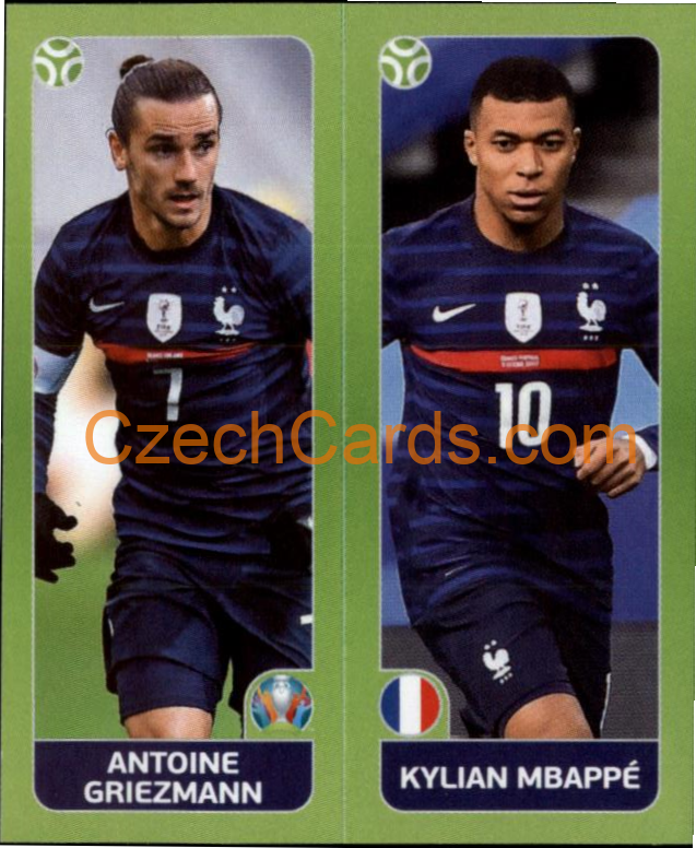 Antoine Griezmann / Kylian Mbappé 2020 Panini UEFA EURO sticker orange #597