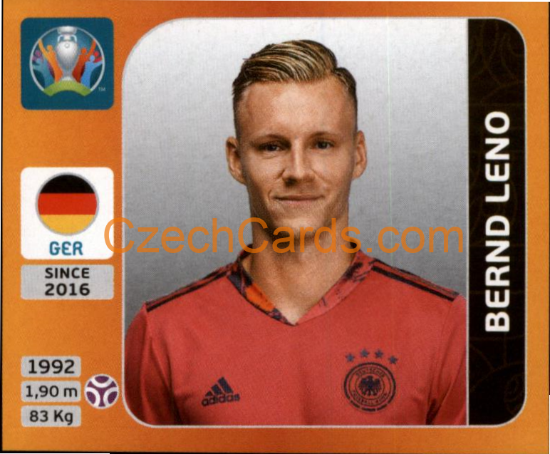 Bernd Leno 2020 Panini UEFA EURO sticker orange #606