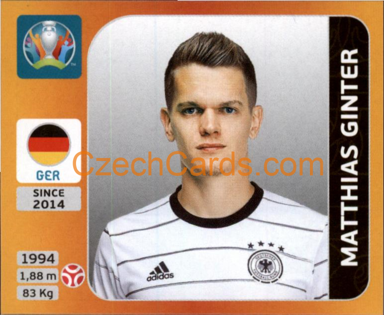 Matthias Ginter 2020 Panini UEFA EURO sticker orange #607