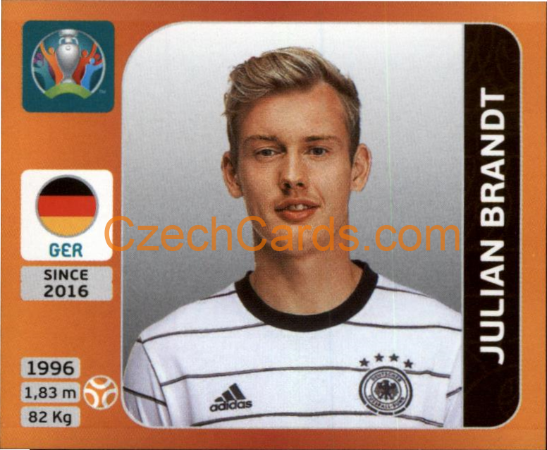 Julian Brandt 2020 Panini UEFA EURO sticker orange #613