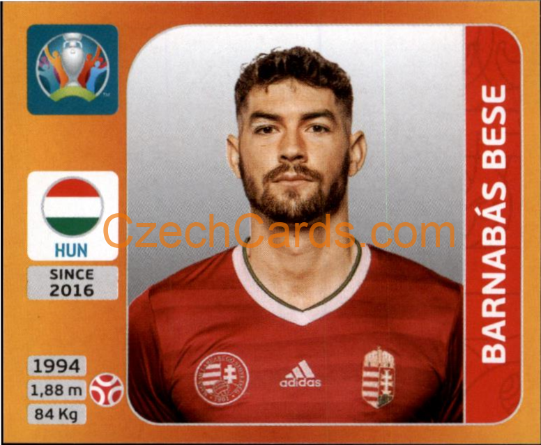 Barnabás Bese 2020 Panini UEFA EURO sticker orange #628
