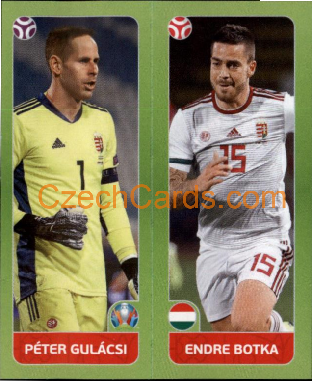Péter Gulácsi / Endre Botka 2020 Panini UEFA EURO sticker orange #646