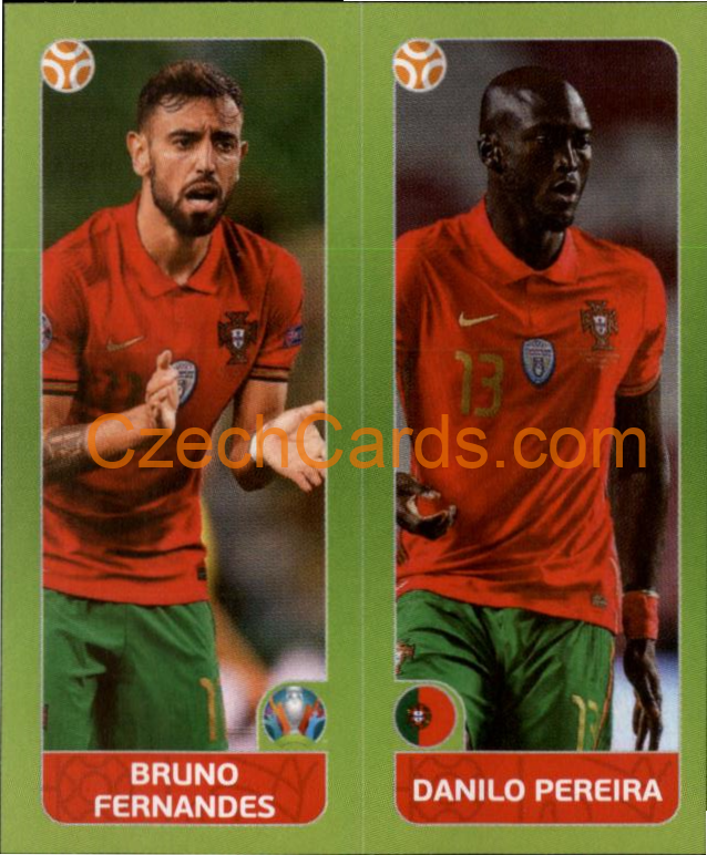 Bruno Fernandes / Danilo Pereira 2020 Panini UEFA EURO sticker orange #655