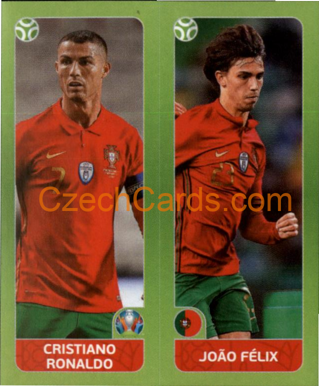 Cristiano Ronaldo / João Félix 2020 Panini UEFA EURO sticker orange #657