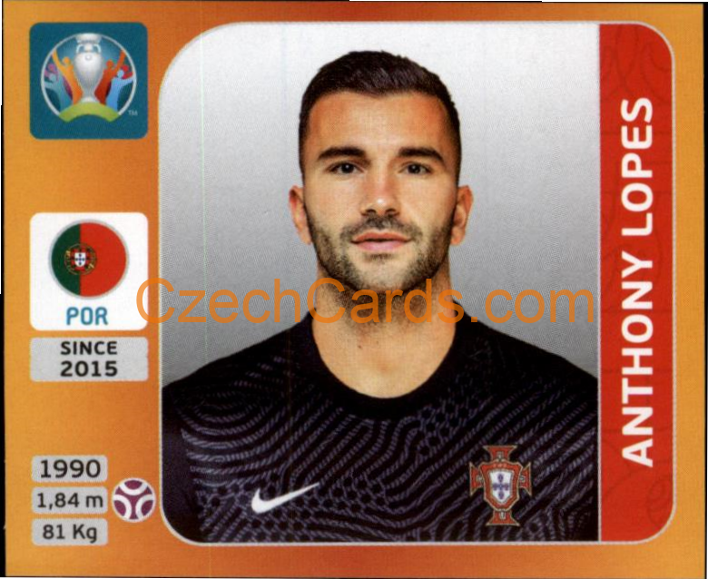 Anthony Lopes 2020 Panini UEFA EURO sticker orange #660