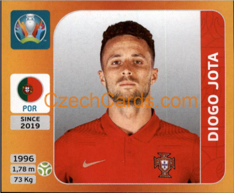 Diogo Jota 2020 Panini UEFA EURO sticker orange #675